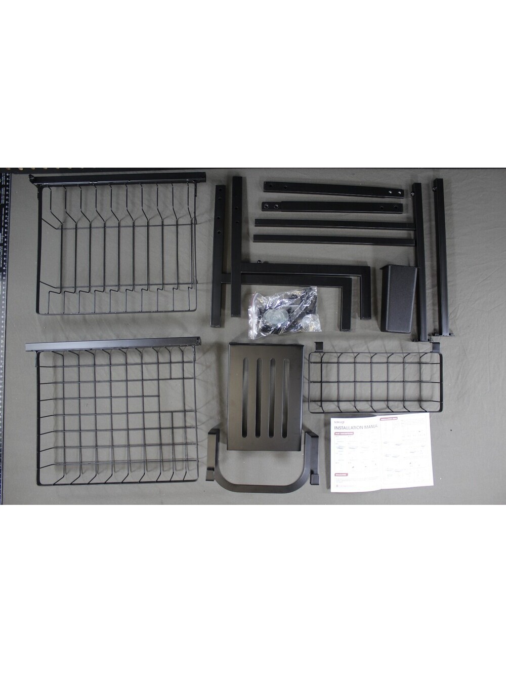 Sakugi Adjustable Over the Sink Dish Drying Rack Black